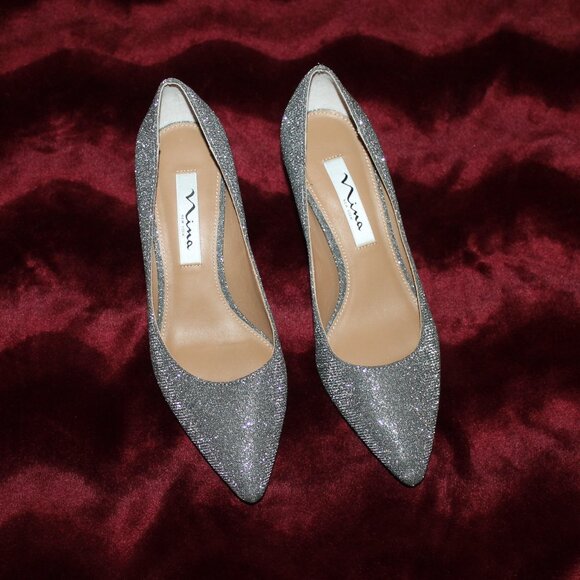 Nina sparkly silver heels - Picture 1 of 7